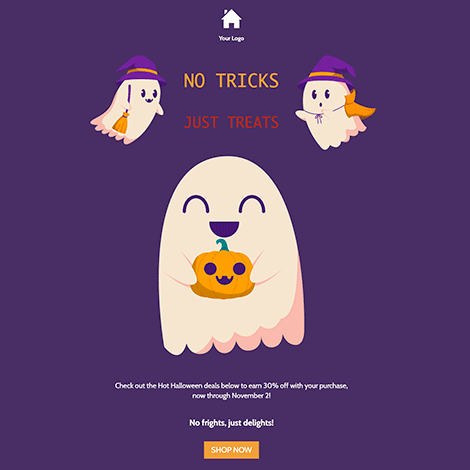 Halloween Sale Announcement By Friendly Ghosts